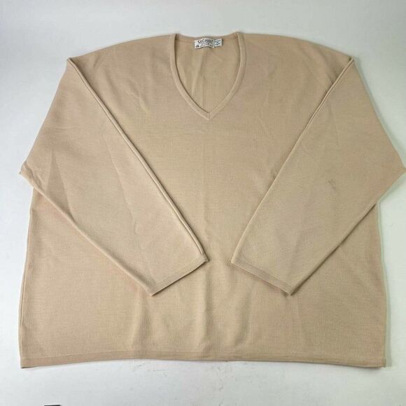 ST. CROIX MEN’S PULLOVER CREME Size XX Zephyr wool knit V-Neck SWEATER - Picture 1 of 12
